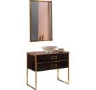 Комплект мебели ARMADI ART Monaco 100 со столешницей черная, фурнитура золото